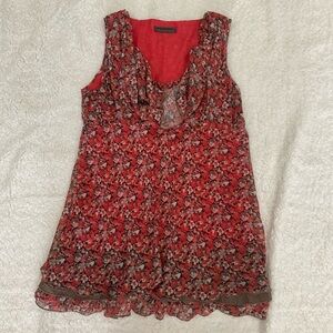 Cassis Red Floral Tank/Tunic